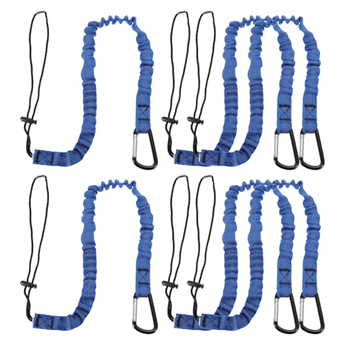 Image of MECCANIXITY Retractable Tool Lanyard 3ft with Single Aluminum Buckle and Adjustable Loop End, Maximum Weight Limit 10KG / 22lb, Safety Fall Protection Tools Leash, Blue 6 Pack