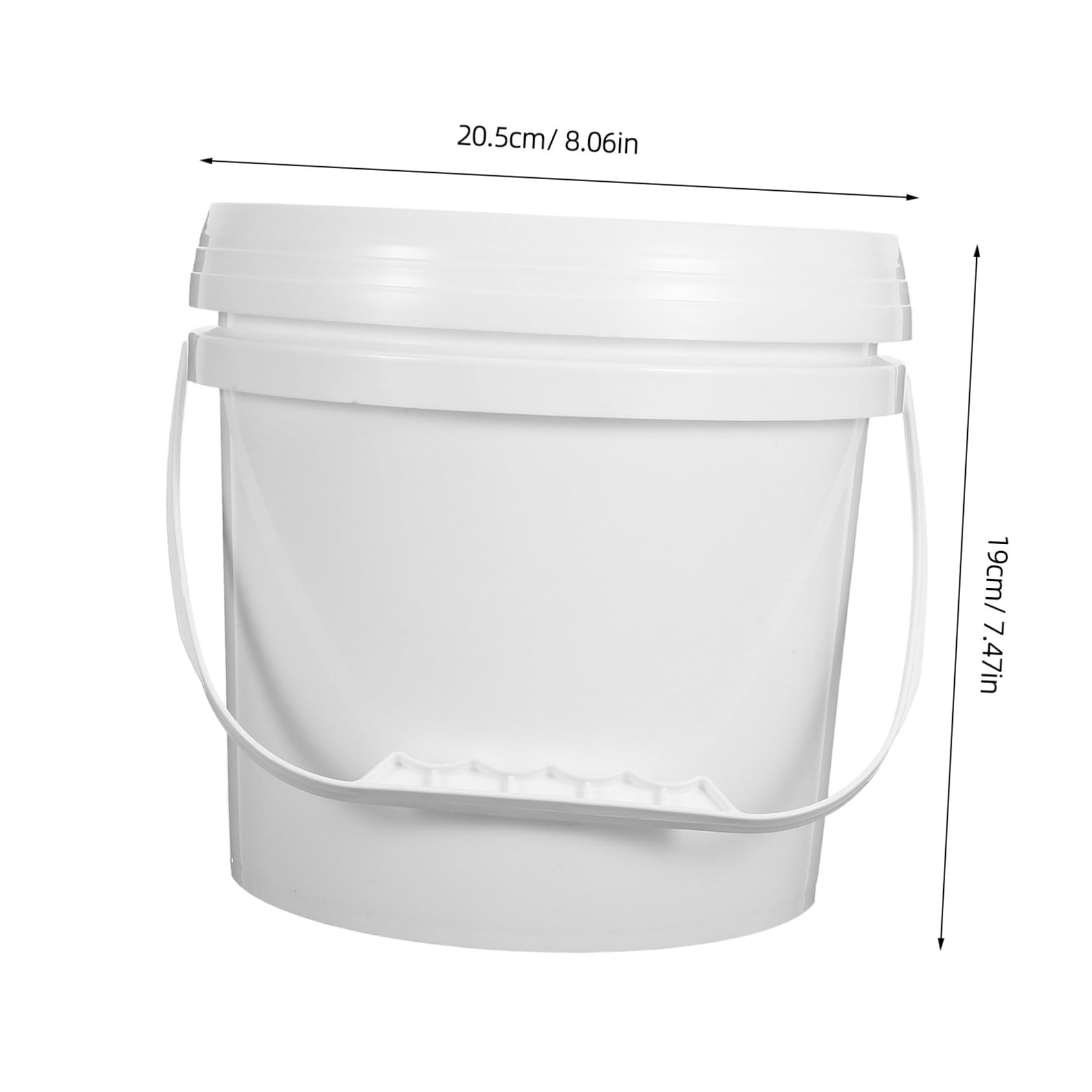 NUOBESTY 4 pezzi Secchiere Plastica con Manico e Coperchio Contenitori Alimentari Riutilizzabili per Gelato Latte Marmellata e Zuppe Ampio Spazio e Facili da Pulire Bianco Opaco