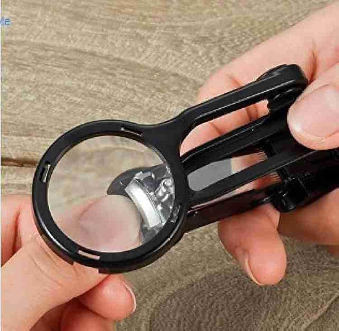 MVM Enterprise Stainless Steel Nail Clipper with Magnifying Glass Manicure Pedicure Tools Nail Clipper Cutter for Children Old People 1 pcs 1