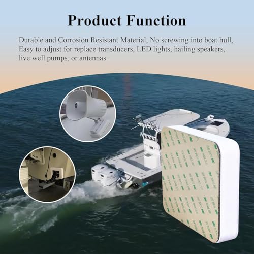 Image of 3Pack Transducer Mounting Plate,Jumbo Size Mounting Board(6.5 inchx4.75 inchx0.87 inch) | For Large 3D Scan Transducers, For Stern Saver Transducer Mount, Screwless installation, Easy to install, premium materials