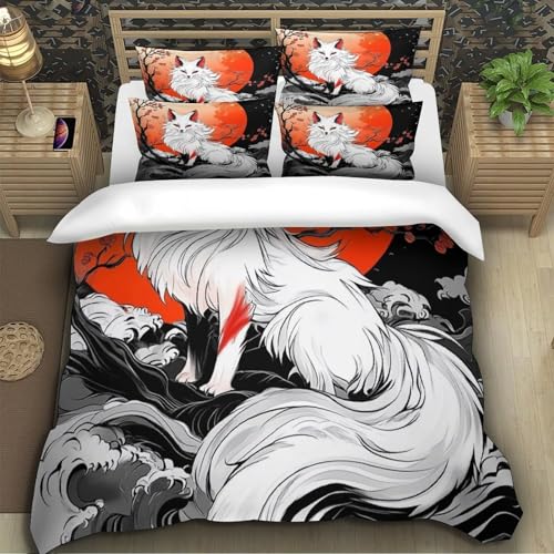 Housse de couette dragon anti-allergie fermeture éclair lit