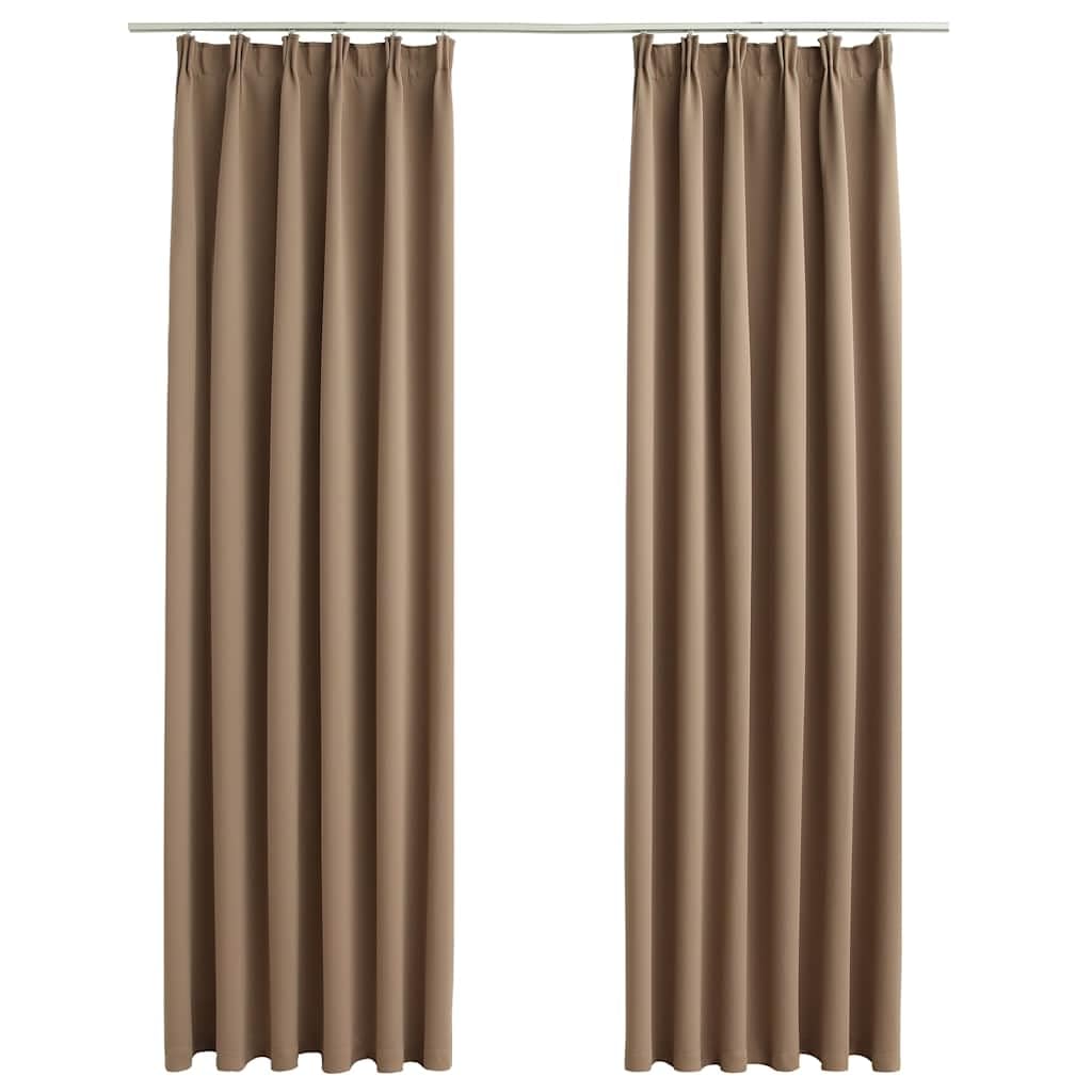 vidaXL Tende Oscuranti con Ganci 2 pz Grigio Talpa 140x175 cm