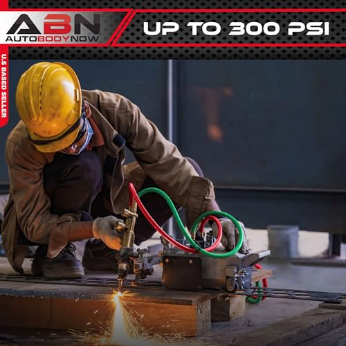 ABN Oxy Acetylene Hose, 50 Foot x 1/4 Inch - B Fitting Twin Cutting Torch Hose for Welding
