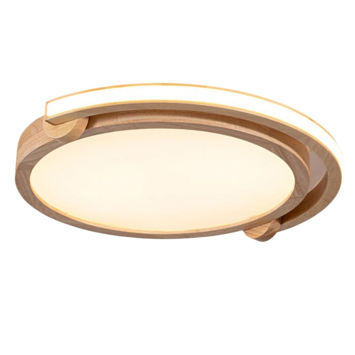 JXYDJH Modern LED Sidelight Ceiling Lamp for Bedroom Wooden Flush Mount Light Fixture 3CCT Dimmable Energy Efficient Lighting Fixtures for Bathroom,Entryway,Hallway,Porch Close to Ceiling Lamp