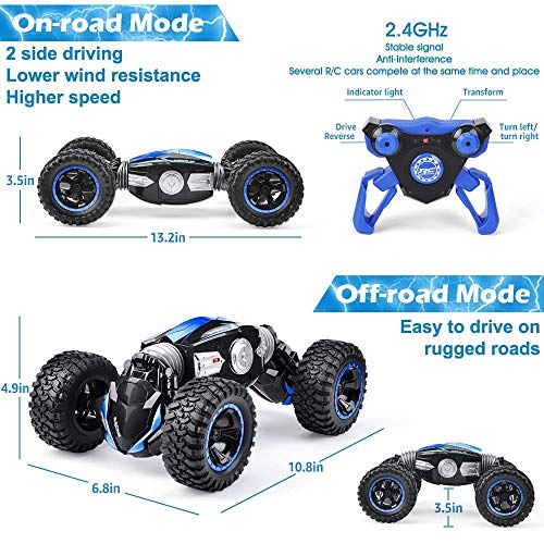 NQD RC Car Off-Road Vehicles Rock Crawler 2.4Ghz Remote Control Car Monster Truck 4WD Dual Motors Electric Racing Car, Toys RTR Rechargeable Buggy Hobby Car (Blue)