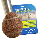 Furniture Footies Small PreCut Tennis Balls Chair Desk Table Leg Floor Protector Pad Glides 2.4 Inch Brown- 4 Count Sample Pack