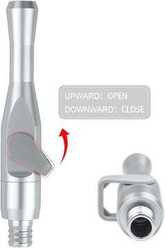2Pcs Dental Chair Spare Parts Aluminum Universal Saliva Ejector Strong Suction Valves, silver