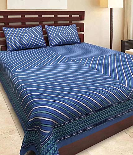 Dev Shree Fashion 104 TC Cotton Double Printed Bedsheet, Pack of 1, DF04