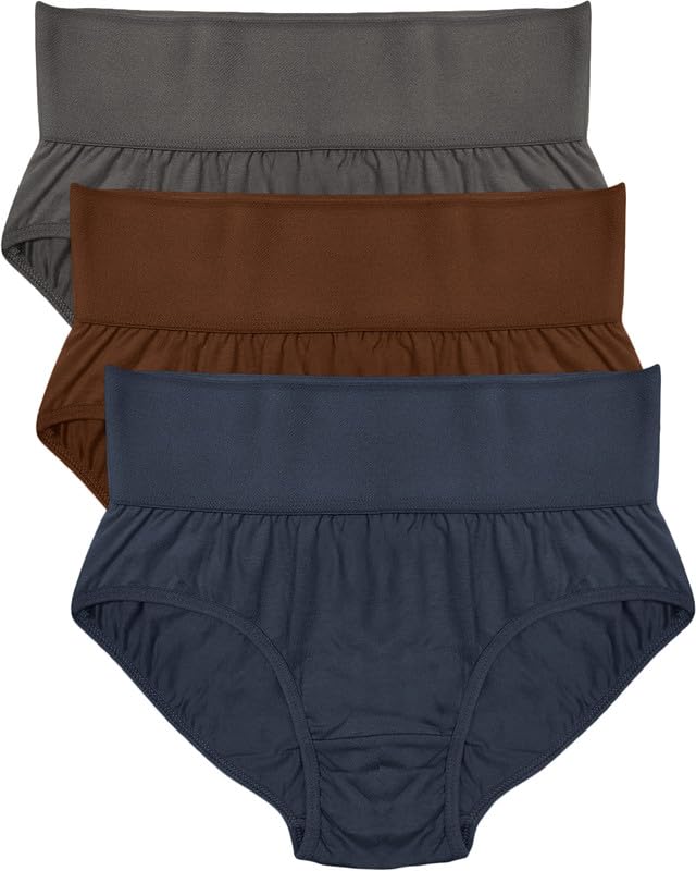 Image of Soft & Comfy Hipster Panties for Women - Pack of 3, 100% Pure Cotton, Wide Elastic Waistband, Multicolor, Perfect for Everyday Wear