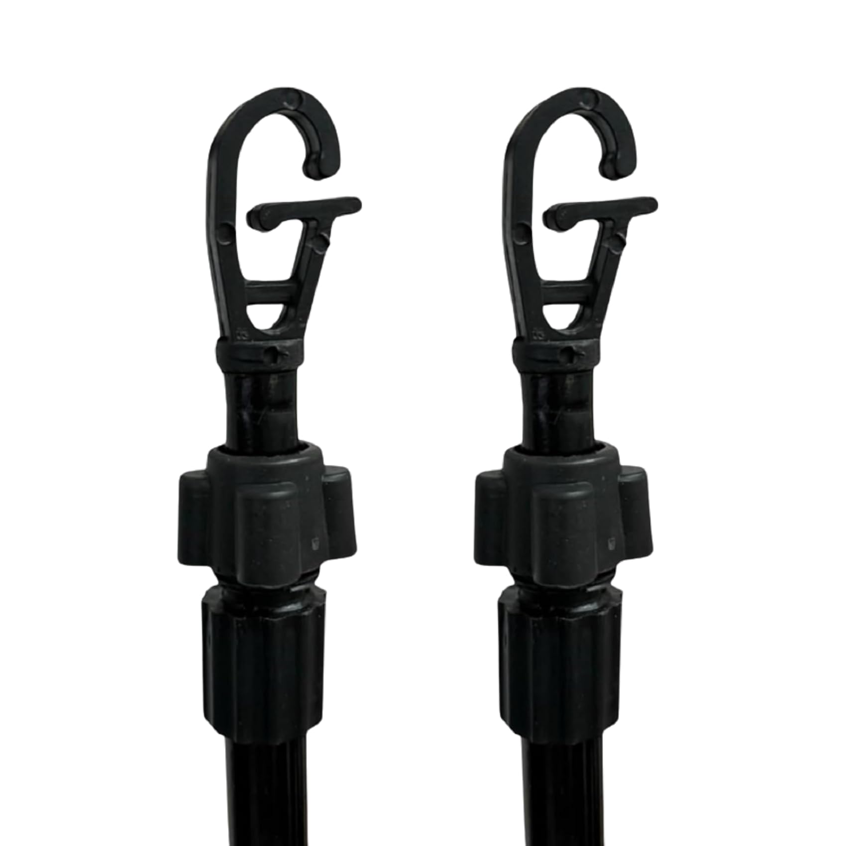 Pricekingx Black Washing Line Prop 2.4M- Metal Heavy Duty Telescopic Pole Clotheslines- Home Garden Laundry Support Pole- Airer Extendable- (, 2X Prop 2.4M)