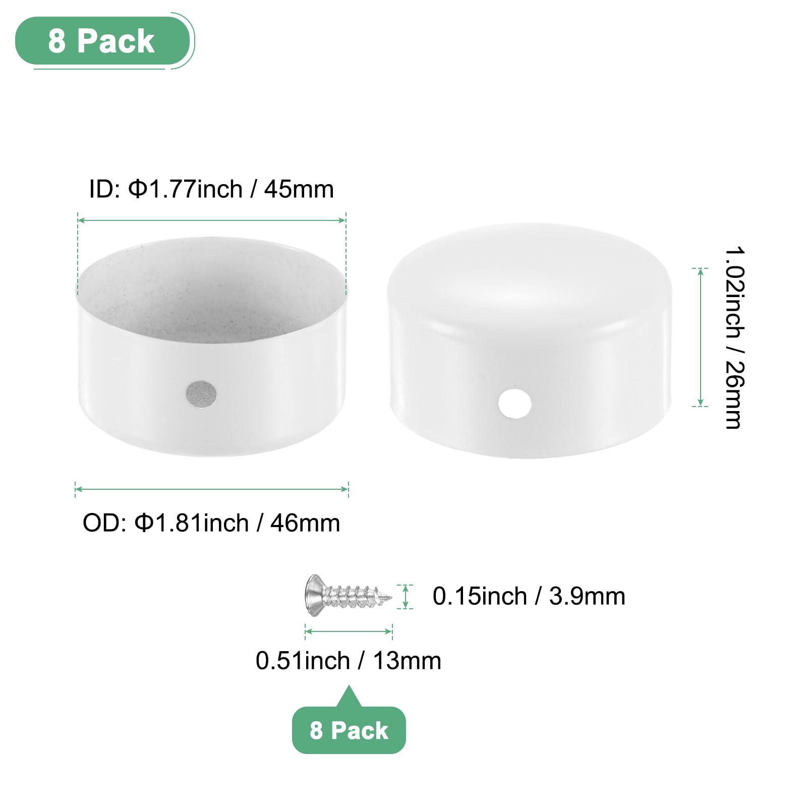 M METERXITY 8-Pack Handrail End Caps - Image 3