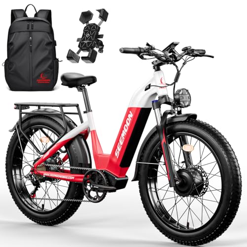 Seemoon Dual Motor 3000W Electric Bike, 52V 20Ah 26