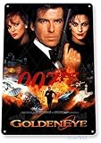 Tinworld Tin Sign: 007 Golden Eye James Bond Movie Poster Wall Art Theater Cave A001 (8in x 11in)