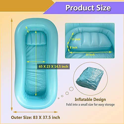 Inflatable Bathtub Medical for Shower Bed Bathing Elderly Bedridden Patients Full Body Bed Bath Water Basin for Bathing Home Care Medical Equipment Blow Up Bathtub Aids Disabled Bed Shower Accessories