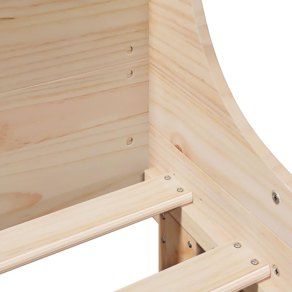 Hothingwell Telaio del letto senza materasso 140 x 200 cm in legno massello di pino | Doghe In Controsoffitto, Testina Funzionale, Ripartizione Del Peso, Aspetto Rustico