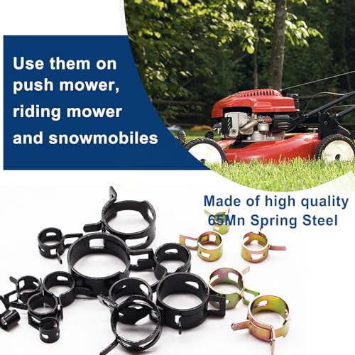 Image of Tnisesm 210Pcs 6-25mm Spring Band Hose Clamps Assortment kits with Swivel Flat Hose Clamp Plier, Spring Band Type Fuel Line Silicone Vacuum Hose Steel Clamp,Low Pressure Air Clip Clamp