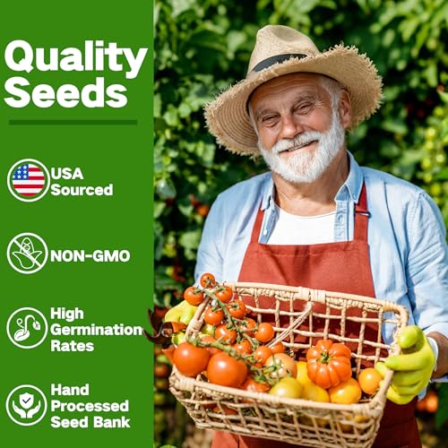 Lush&Dew Zone 6 Heirloom Survival Seed Kit, 32 Types 30,000+ Non-GMO Seeds - Image 4