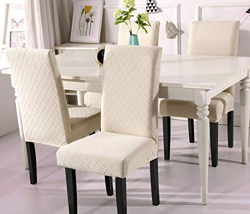 Fuloon 6 Pack Super Fit Stretch Removable Washable Short Dining Chair Protector Cover Seat Slipcover For Hotel, Dining Room, Ceremony, Banquet Wedding Party #TOP6