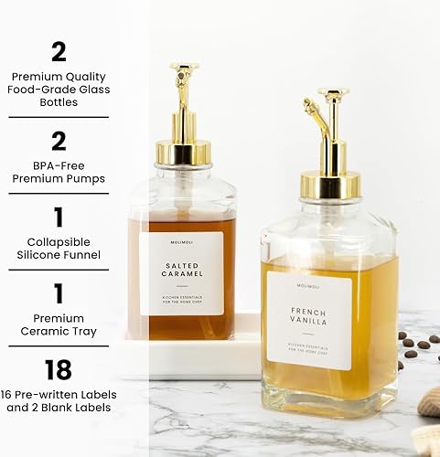 Miniatura 2 de Molimoli Botella dispensadora de aceite cuadrada de oliva para cocina, dispensador de jarabe de café con vertedor automático, dispensador de