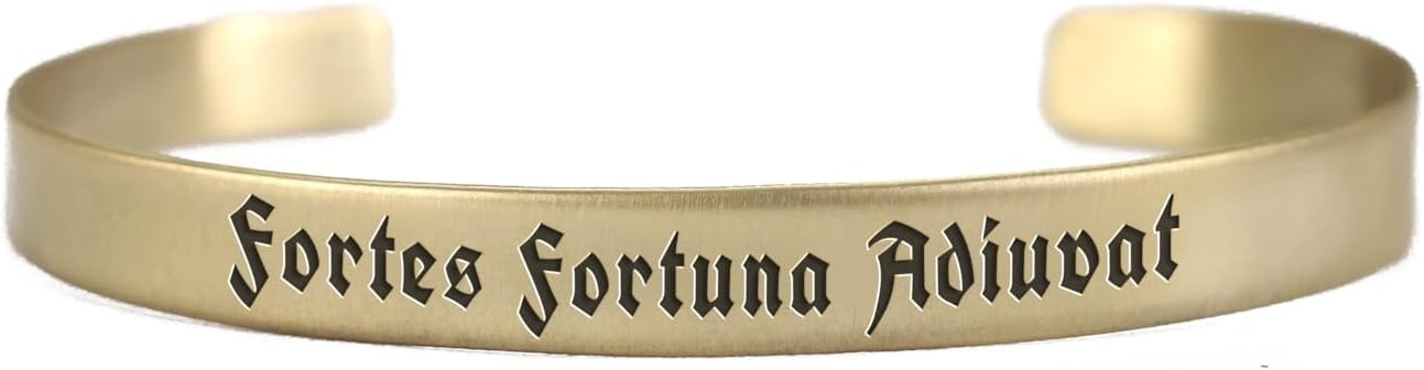 Men Engraved Latin Bracelet - Elegant Gold Jewelry - Delicate Christmas Gift for Him