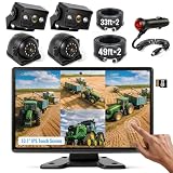 HEECOOMI 1080P Wired Backup Camera System, 10.1' DVR IPS Touchscreen + 4 IP69K Water/Dust Proof Rear...