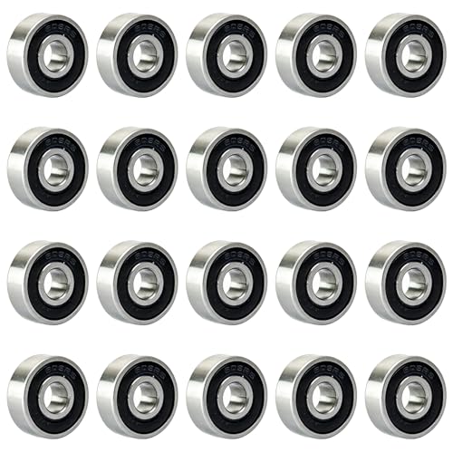Image of 20 PCS 606-RS Double Shielded Ball Bearings 6x17x6 mm, High Speed Chrome Steel, Pre-Lubricated for Smooth RPM Performance
