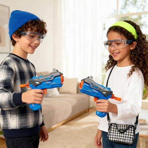 KOKEBUKA 2 Pack Foam Blaster Toy Guns for Kids - Small Handheld Blasting Set with 6 Soft EVA Darts - Easy Load & Fire Shooting Game for Boys Girls Age 6+, Backyard Party Favors & Gifts - Thumbnail 7