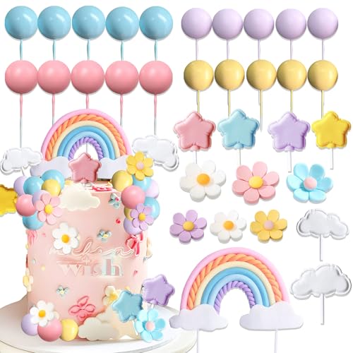 Boho Cake Topper Flower Cake Decorations Wedding Party Supplies Rainbow Cake Topper by LAST HOE DOWN - Used condition - US$12.23