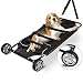 Happybuy Animal Stretcher Black Pet Stretcher 48x26 Inch Animal Stretcher Pet Trolley with Wheels Max 250lbs Capacity