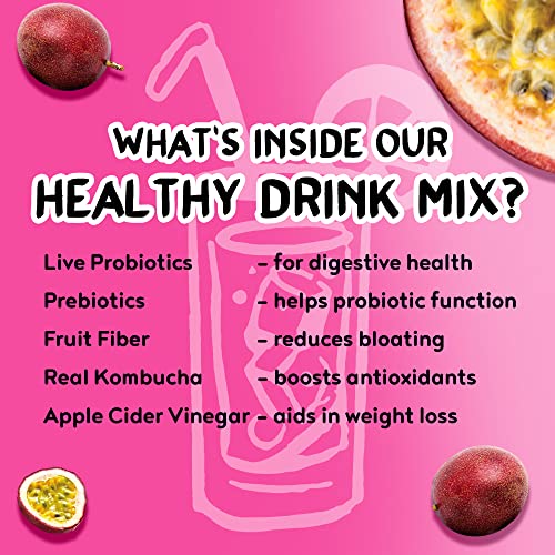 Qula Kombucha Powder, Live Probiotic Prebiotic Drink Mix, Real Fruit Fiber, Apple Cider Vinegar, Gut Health, Gluten Free, Alcohol Free, No Added Sugar (Shapeshifter, Little Wish 20 X 8G Packets) #TOP5