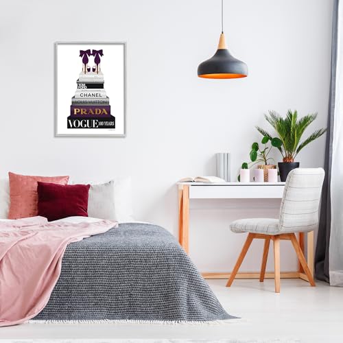 Image of Fashion Designer Shoes Bookstack, 24 x 30 Inch Framed Giclee Print
