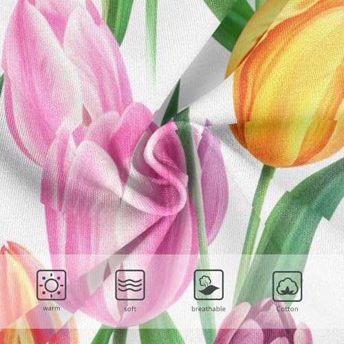 Toddler Girls Underwear 2t Cotton Panties Little Girl Bright Briefs Underpants Watercolor Tulips Flower Pink3