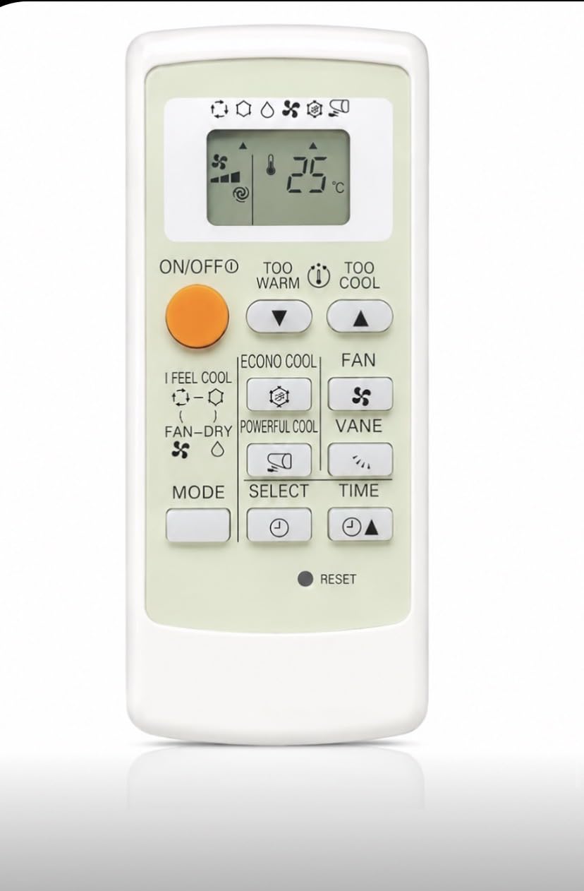 AC Remote Control Compatible with Mitsubishi Air Conditioner, with Econo Cool, Powerful Cool, Fan, Vane, and Mode Functions-image-19