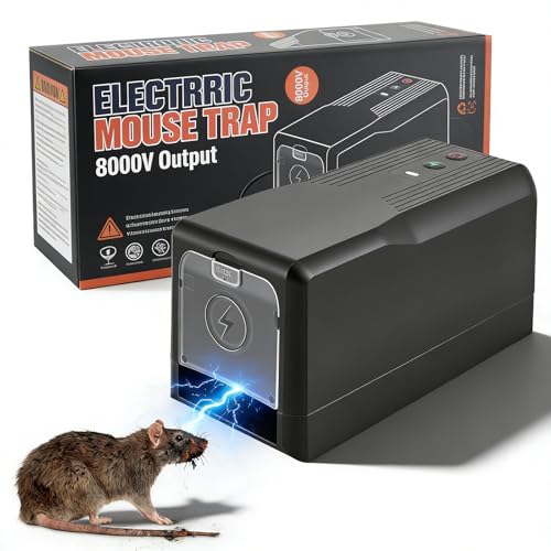 Electric Rat Trap 8000V, Reusable No-Touch Electronic Rat Trap for Indoor Use (Attic, Kitchen, Garage)