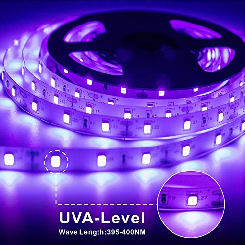 Aimeoko Led Black Light Strip Kit,32.8Ft 600 Leds 12V Flexible Uv Blacklight Fixtures For Indoor Bedroom Decoration,Fluorescent Dance Party,Wedding,Birthday,Halloween,Body Paint,Non-Waterproof #TOP4
