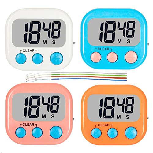 Digital Kitchen Timer, 4 Pack Classroom Timers for Teachers Kids