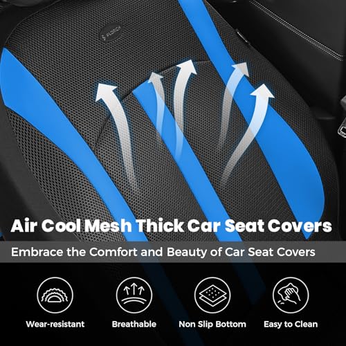 Image of FLORICH Front Car Seat Covers, Breathable Automotive Seat Cover, Universal Seat Covers Car Interior Protectors Cushion for Most Cars&SUV-Black&Blue