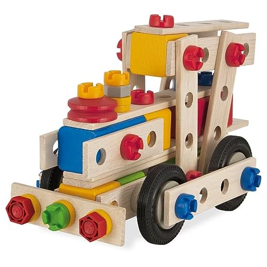 Eichhorn 100039027 - Constructor große Lok, 100-tlg., Holz-Konstruktions-Set, 4 verschiedene Modellvarianten baubar, FSC 100% Zertifiziertes Buchenholz, Made in Germany