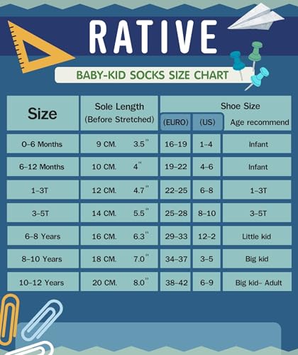 RATIVE Cotton Crew Socks for Unisex Baby Infant Toddler Kids Boys Girls2
