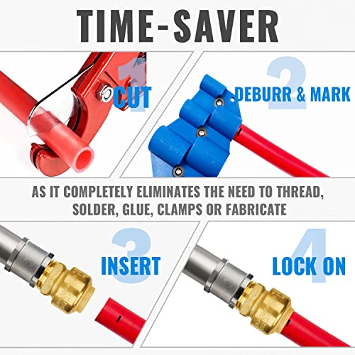 Sungator Straight Connector Plumbing Fitting, Male Adapter 1/2 Inch By 1/2 Inch Push Fit Pex Fittings With Disconnect Clip, Push-To-Connect Copper, Cpvc, No Lead Brass Pipe Fittings thumb #5