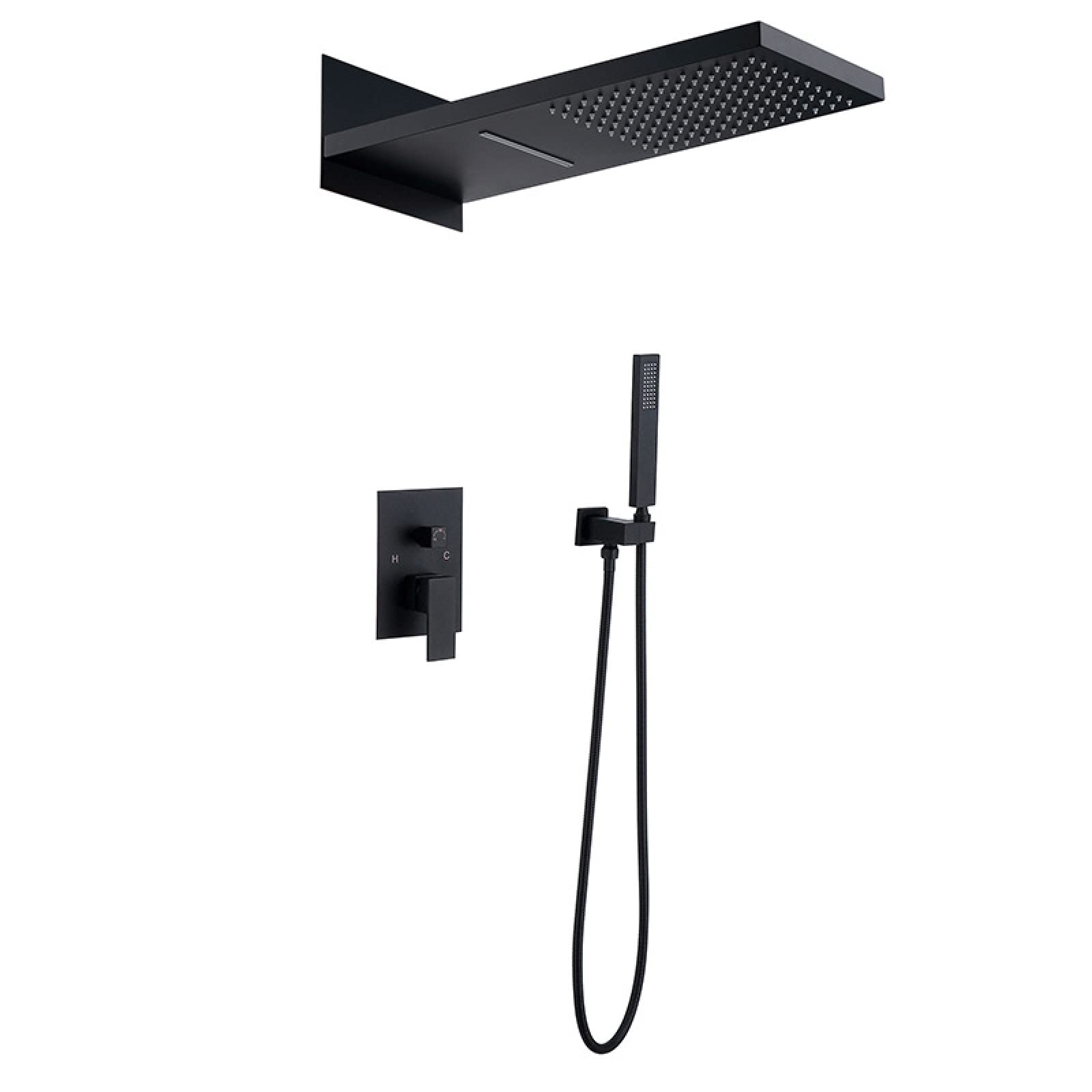 OZBMA All-Copper Concealed Shower Set Home Bathroom Built-in Top Head Complete of Pressurized