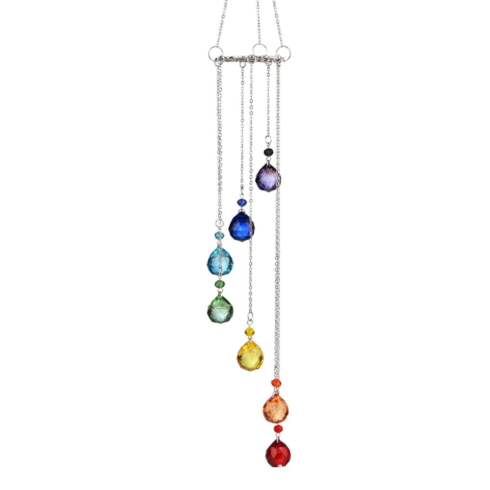 Colorful Crystal Suncatchers Windchimes Reflective Hanging Ornament Pendant for Home and Garden Decors Indoor or Outdoor Crystal Windchimes