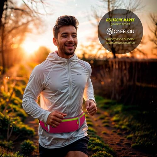 Sac banane de running étanche avec 3 compartiments rose vif