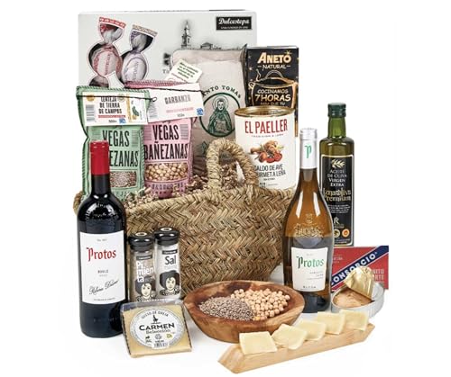 Lote 219: Cesta de Navidad Original con Vinos Protos y Capazo Reutilizable - Ibéricos a domicilio gourmet