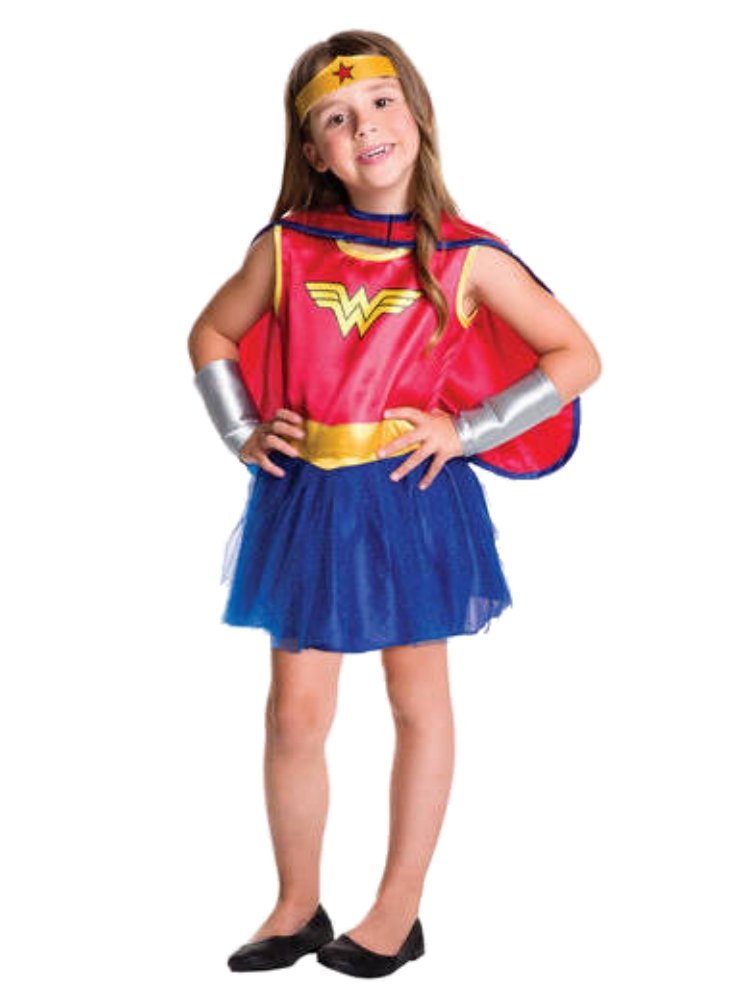 Wonder Womans - Disfraz clásico de tutú para niñas pequeñas, disfraz de Halloween