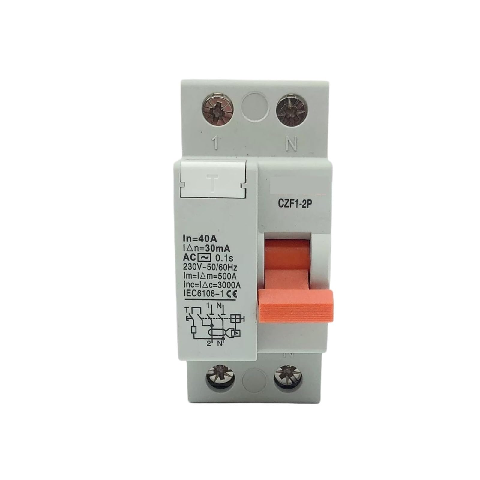 Interrupteur de sécurité différentiel 2P 16A 30mA type A EM