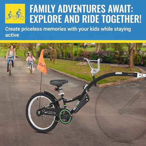 Image of KaZAM Co-Pilot Bike Trailer - 20 Inch Bike Trailer with Adjustable BMX Stem and Handlebar - Lightweight Aluminum Frame and Padded Saddle for Cycling - Perfect for Family Rides