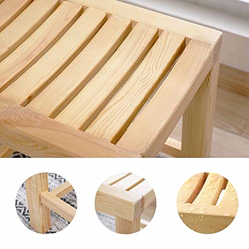 Tabourets de douche en bois avec étagère de rangement intégrée