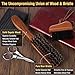 URTHEONE Premium Beard Brush Grooming Kit - 100% Natural Boar Bristle Hair Brush for Men, Ergonomic Handle,Cleaning Brush & Folding Scissors - Complete Beard Hair Care Set for Styling,Maintenance