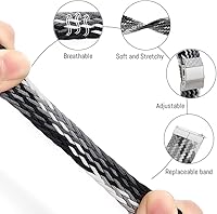 Vista 4 de Pulsera de alerta médica personalizada de nailon trenzado elástico para identificación médica de emergencia, grabado personalizado, pulsera